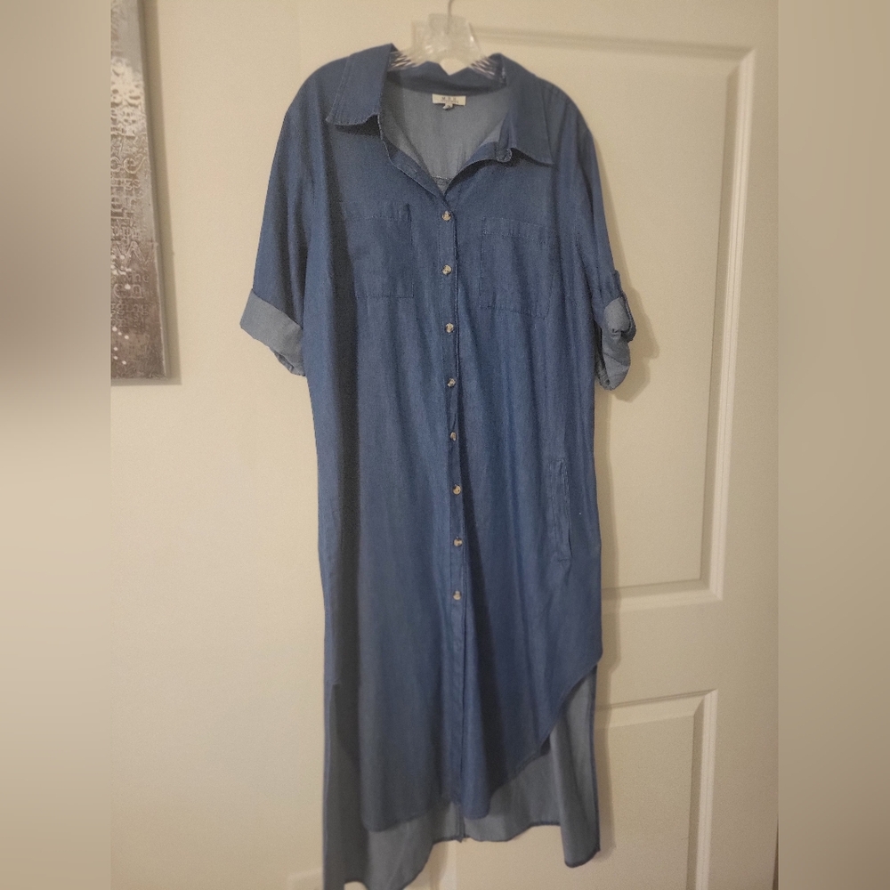 adidas Blue Button-Up Dress